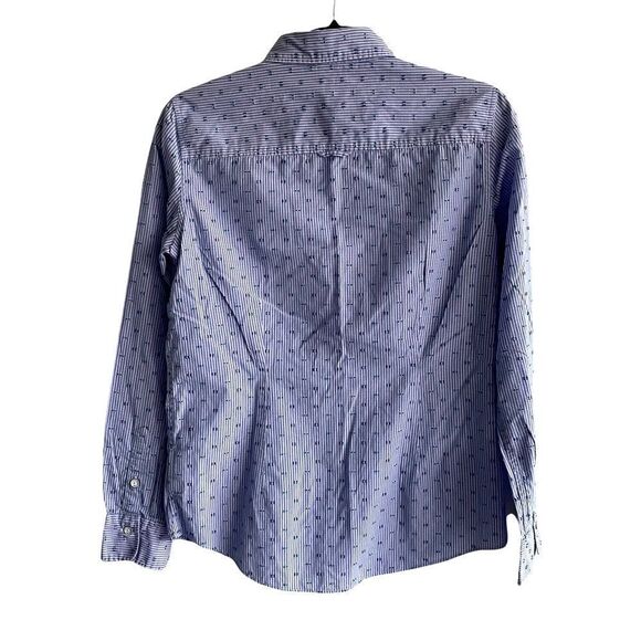 BROOKS BROTHERS Long Sleeve Button Front Shirt Blouse Blue 4 - Picture 3 of 8